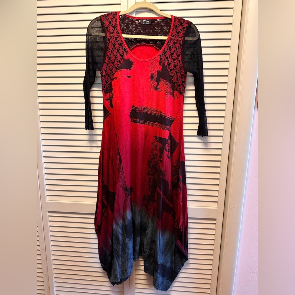 Art of Cloth Elegant Red and Black Women's Dress. PTP 16”